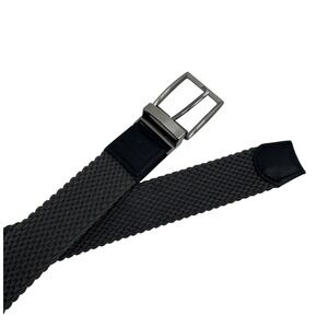 Tommy Bahama Mens Reversible Braided Stretch Belt Black Grey L/XL 38-42